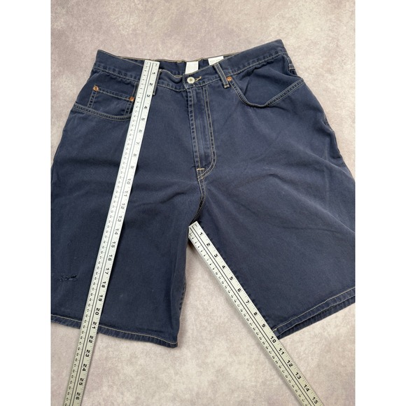 VTG 90's‎ Lucky Brand Dungarees Jeans Shorts Men 34 Blue Denim Distressed USA - Picture 4 of 16